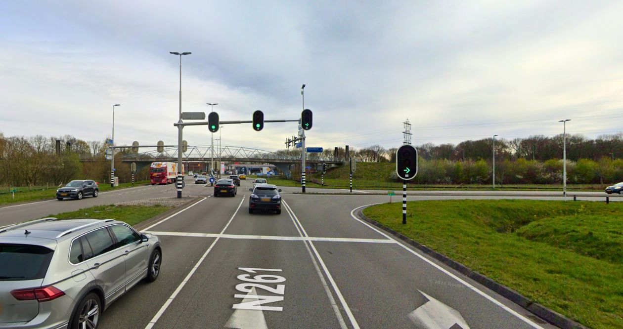 Wegwerkzaamheden Burgemeester Bechtweg (N261) - kruising met de Baggerweg in Tilburg.