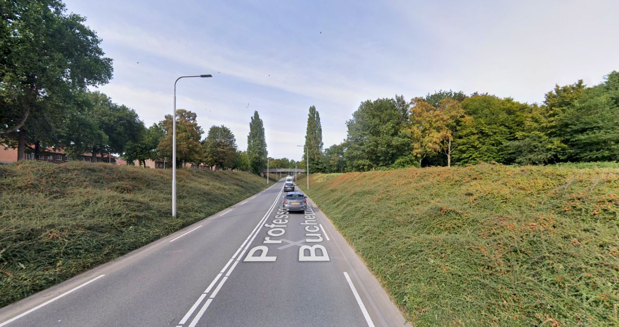 Wegwerkzaamheden Professor van Buchemlaan, Tilburg.