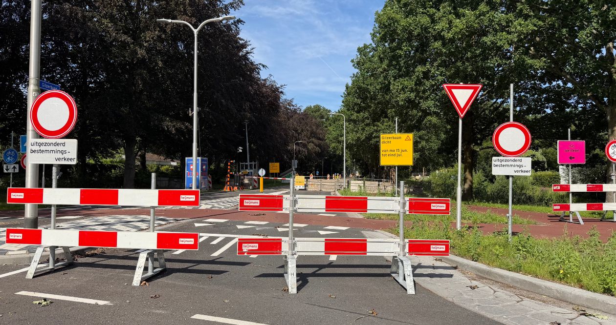 Wegwerkzaamheden Gilzerbaan Tilburg.